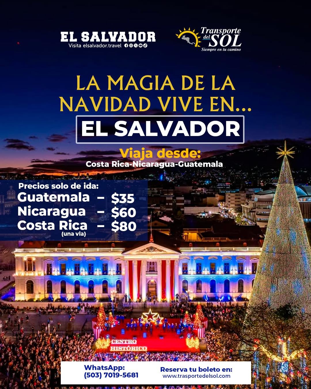 Vive la magia de la navidad con nosotros Transporte del Sol